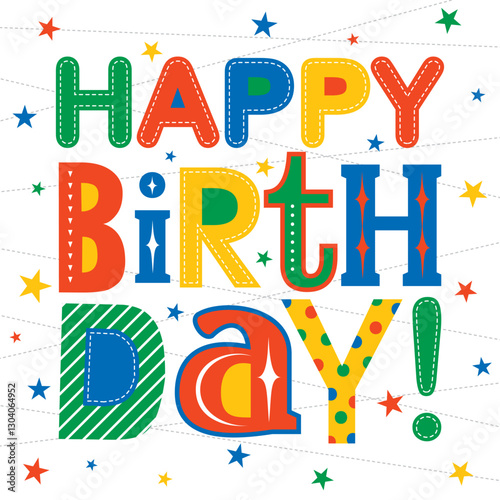colorful birthday greeting card design