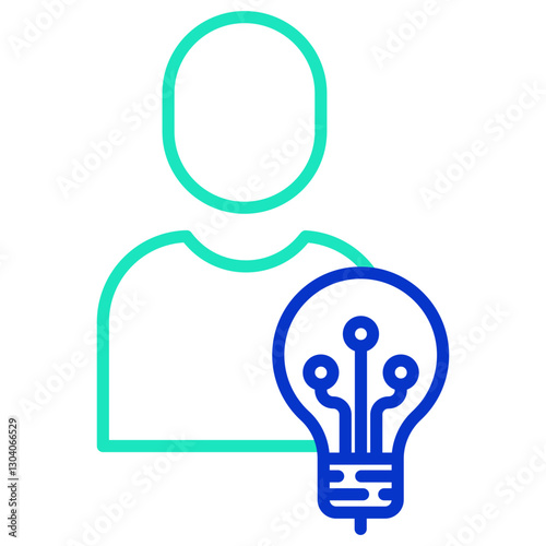 User bulb outline dual color icon
