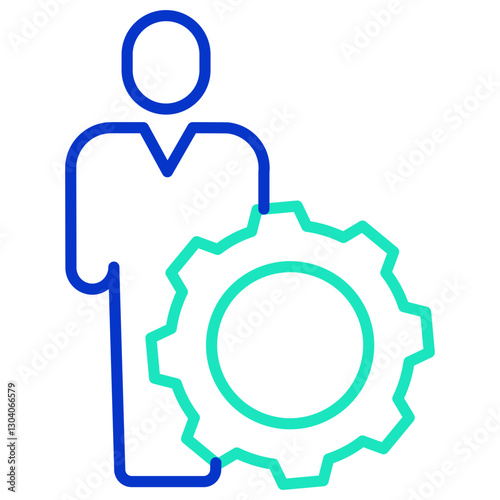 Human settings outline dual color icon