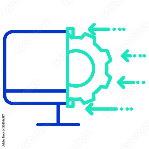 Physics Machine outline dual color icon