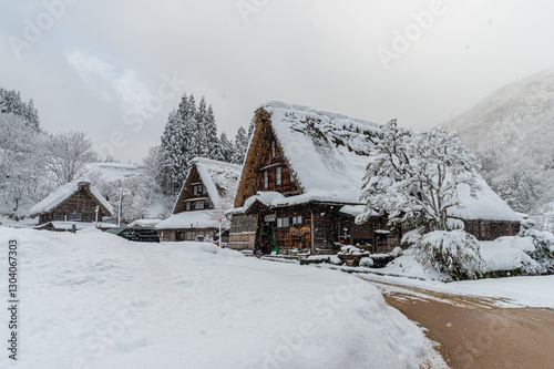 五箇山 菅沼合掌造り集落 雪景色
