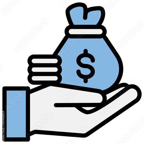 Revenue Blue Black Icon