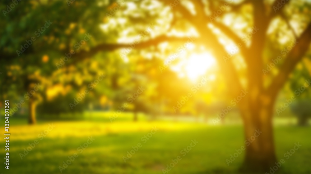 blur green tree abstract in garden or park summer with orange sun light background. AI Generated Images blur green tree abstract in garden or park summer with orange sun light background. AI Generated Images