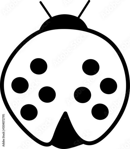 Ladybug icon seamless pattern. Set of bugs. Hand drawn bugs design