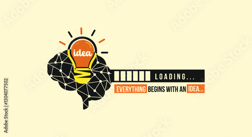 Idea Loading. Advertising Creative Concepts. Wall Branding, Sticker or Mural Design