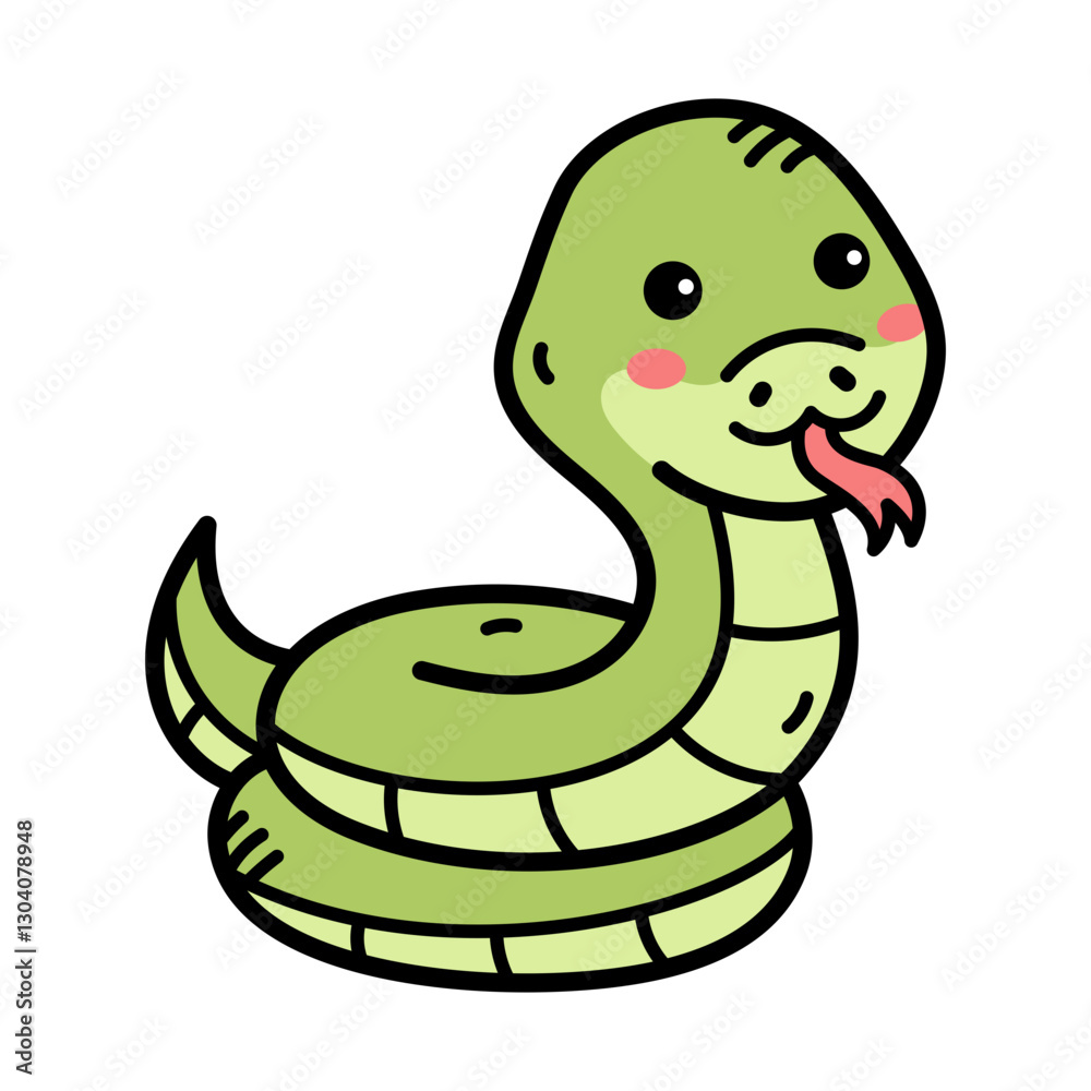 Fototapeta premium Cute Green Snake