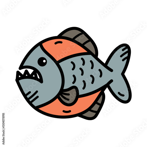 Piranha Fish Cartoon