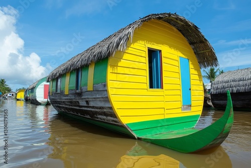 A floating school in a developing country, built to adapt to rising sea levels