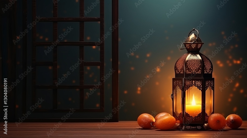 Illuminated Lantern with Fresh Dates and a Colorful Bokeh Ambience
Illuminated Lantern with Fresh Dates and a Colorful Bokeh Ambience