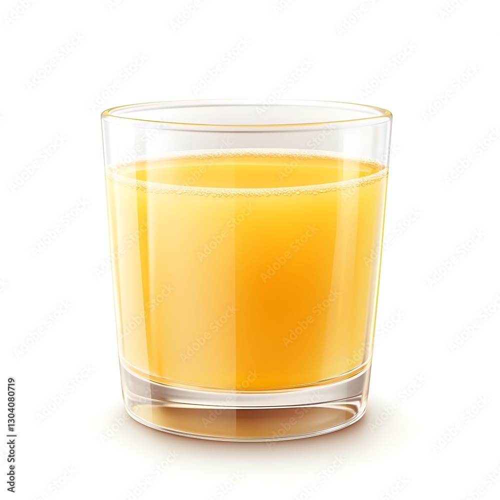 Golden Elixir: A glass of fresh, vibrant orange juice shimmers with inviting transparency Golden Elixir: A glass of fresh, vibrant orange juice shimmers with inviting transparency