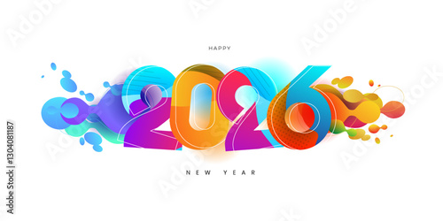 Happy new year 2026 design concept, Happy NewYear Greeting Card Number. Happy new year 2026 cover design, for banners, posters, backgrounds and greetings