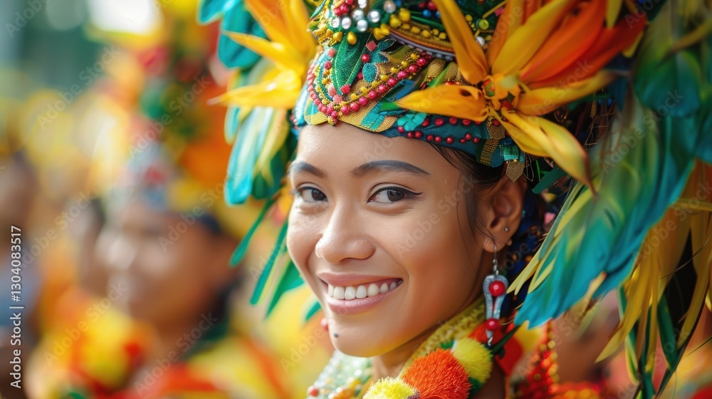 Vibrant Celebration of Culture and Religion Through Traditional Dance and Colorful Costumes in Festive Atmosphere