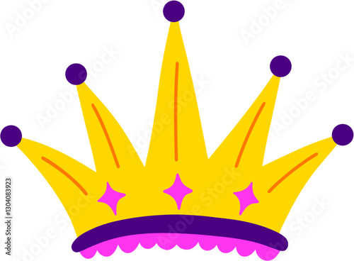 Mardi Gras Crown Hand Drawn Vector Illustration