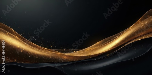 Sleek black to gold gradient, metallic abstract art, black gold, background, concept