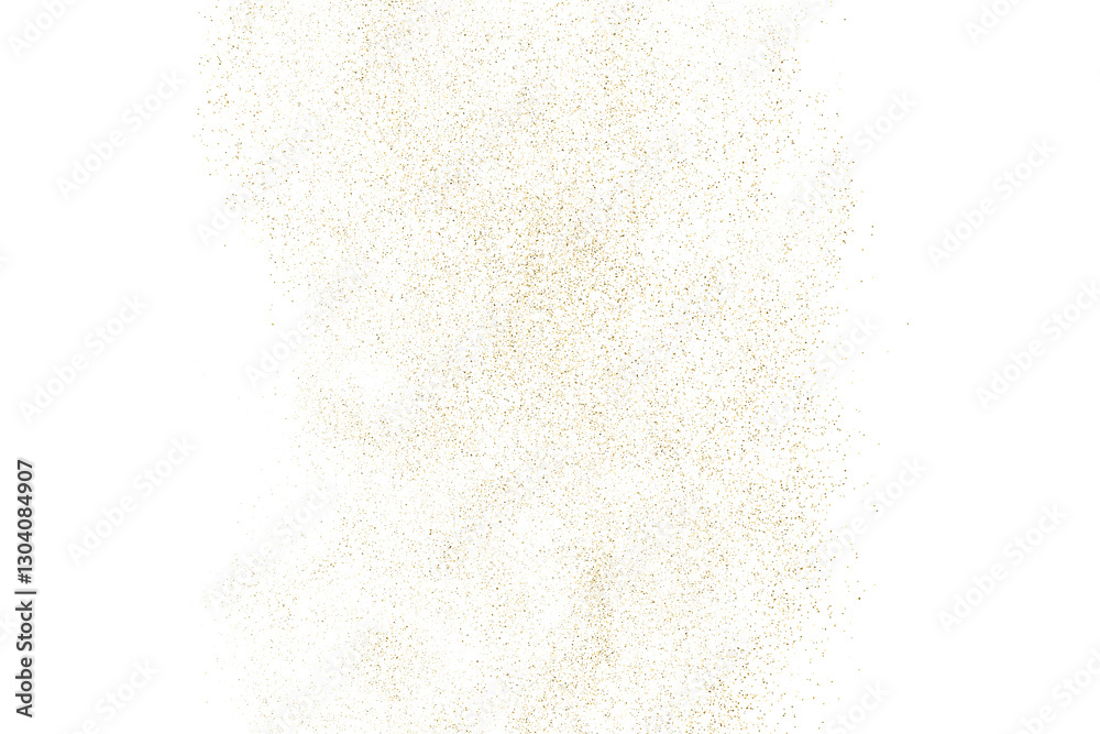 Gold texture pattern on transparent background. Old paper surface. Light golden confetti. Yellow Illustration backdrop. PNG design element.