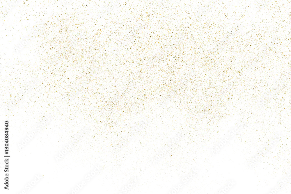 Gold texture pattern on transparent background. Old paper surface. Light golden confetti. Yellow Illustration backdrop. PNG design element.