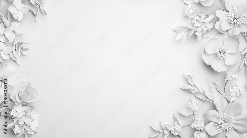 Delicate white floral arrangement on a minimal background, perfect for elegant and sophisticated design projects. Delicate white floral arrangement on a minimal background, perfect for elegant and sophisticated design projects.