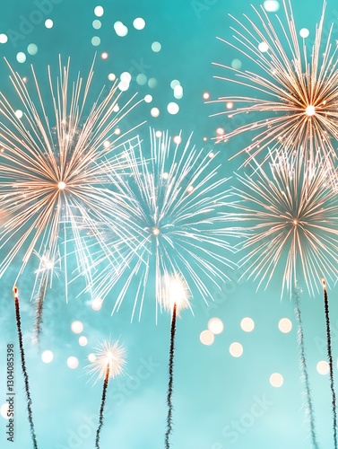 Elegant Sparkling Background with Glittering Stars and Festive Decorations