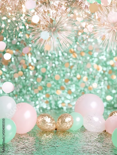 Elegant Sparkling Background with Glittering Stars and Festive Decorations