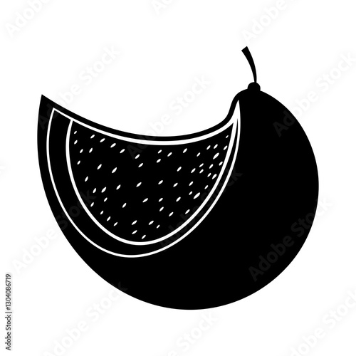 Cantaloupe silhouette vector