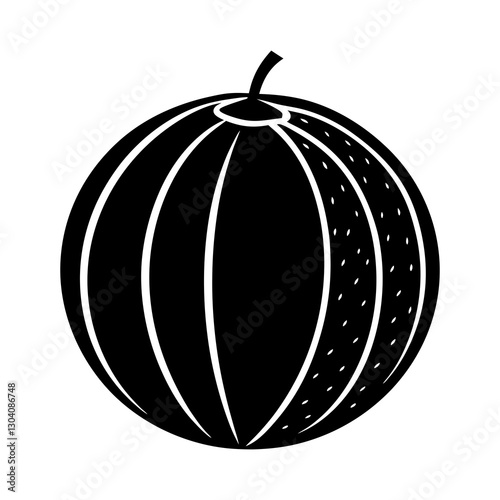 Cantaloupe silhouette vector