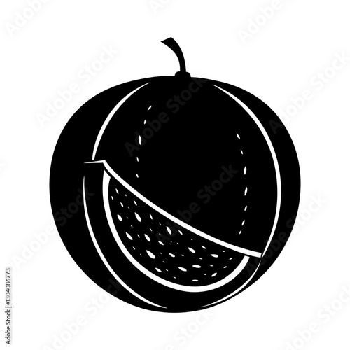 Cantaloupe silhouette vector