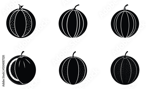 Cantaloupe silhouette vector