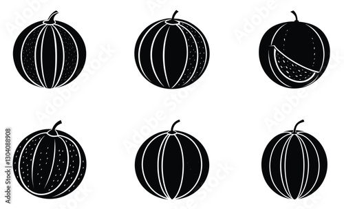Cantaloupe silhouette vector