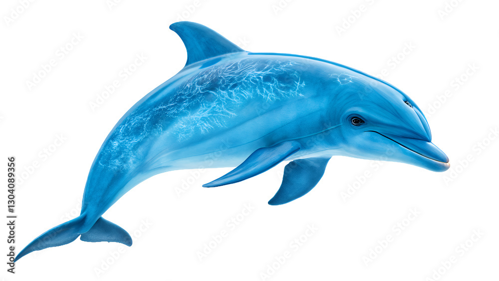 Obraz premium A blue dolphin design without background