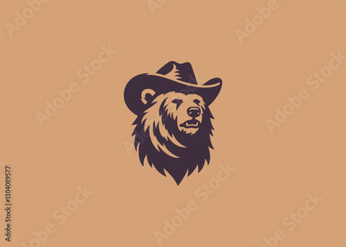 Bear Head with Cowboy Hat Logo – A rugged bear head wearing a cowboy hat, representing toughness and wild spirit.