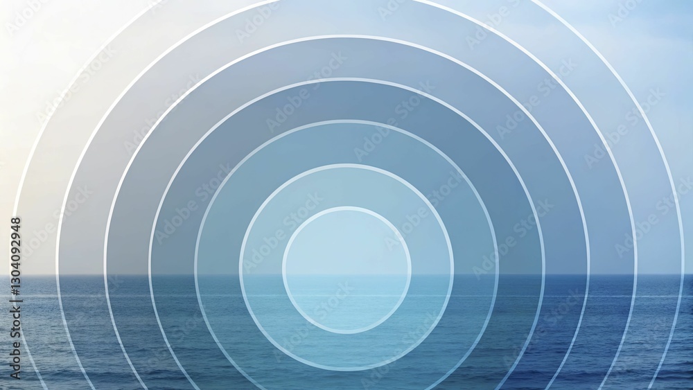 Obraz premium A calm gradient background overlaid with stacked circles of various opacities, implying the layers of market analysis and consumer insights