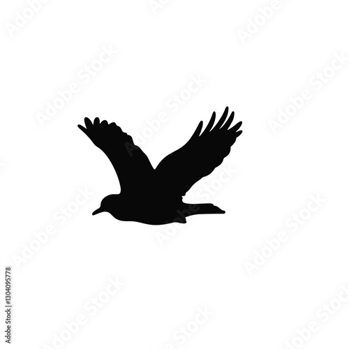 Lone bird soaring high in sky, freedom and aspiration
