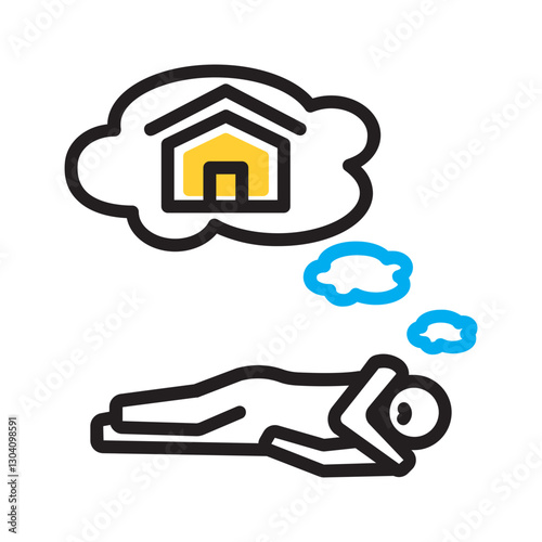 Vector multi color icon for No shelter