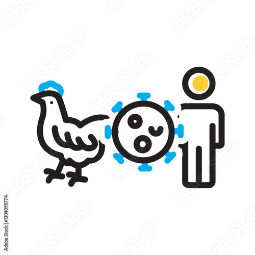 Vector multi color icon for Zoonotic disease