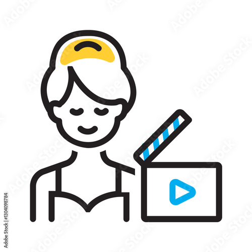 Vector multi color icon for Actress
