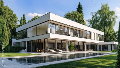 Wallpaper Mural Modern Luxury Villa with Infinity Pool: Architectural Marvel Torontodigital.ca