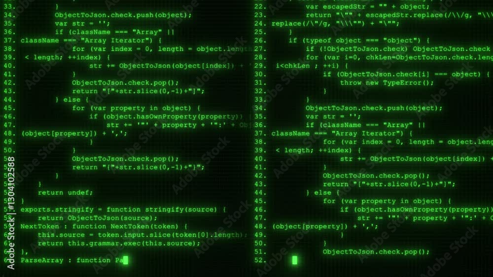 Futuristic Green Binary Code Matrix. Cyber Hacker Data Network Animation.