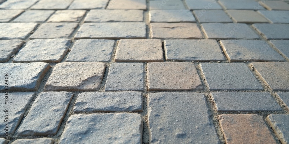 A Perspective of Interlocking Stone Pavement Blocks Featuring Subtle Color Variations and Textured Surfaces A Perspective of Interlocking Stone Pavement Blocks Featuring Subtle Color Variations and Textured Surfaces