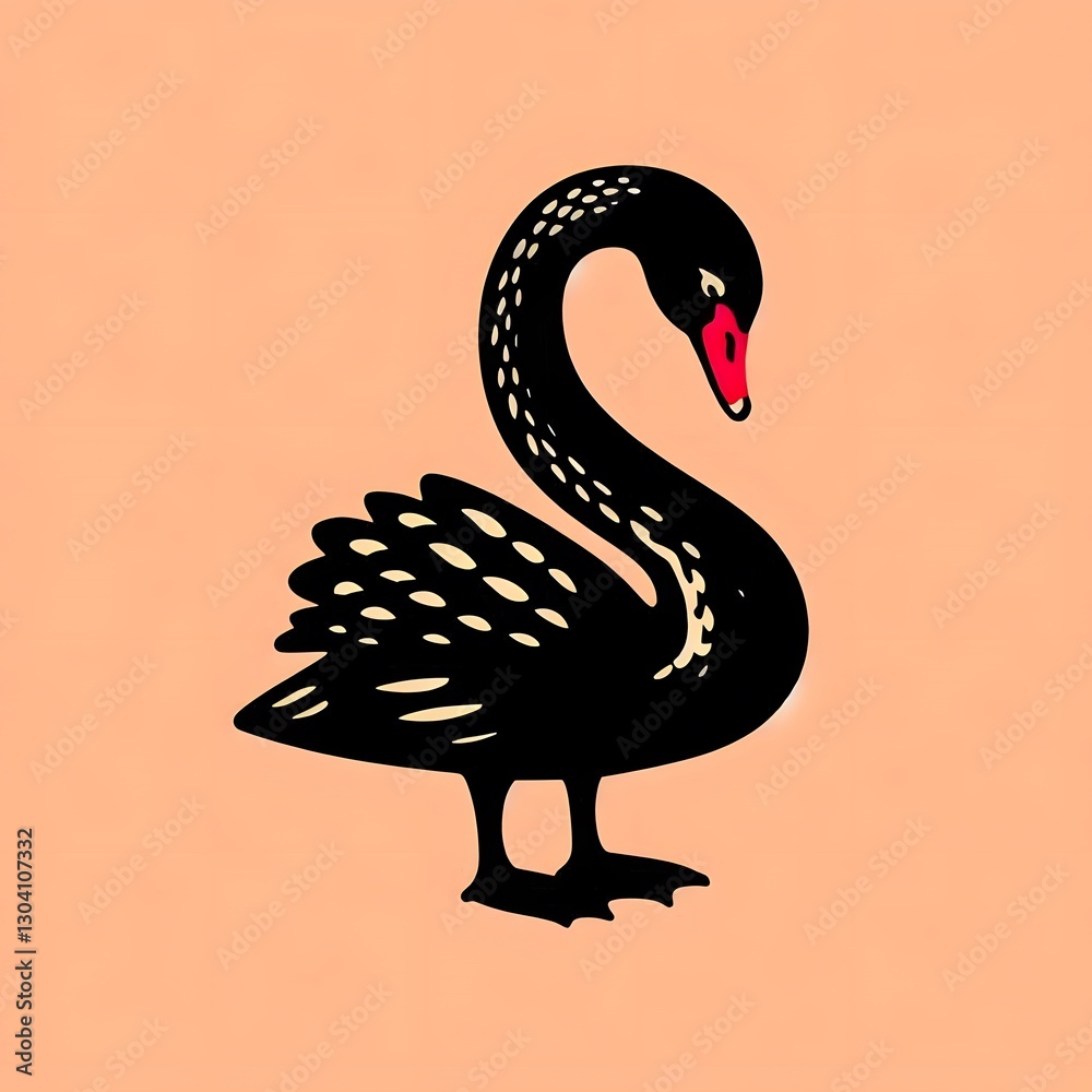 Obraz premium 흑고니, 팝아트, jpeg (Black swan, pop art, jpeg)