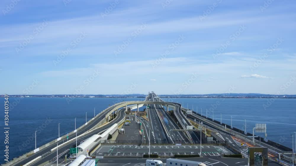東京湾アクアライン・タイムラプス 東京湾アクアライン・タイムラプス
