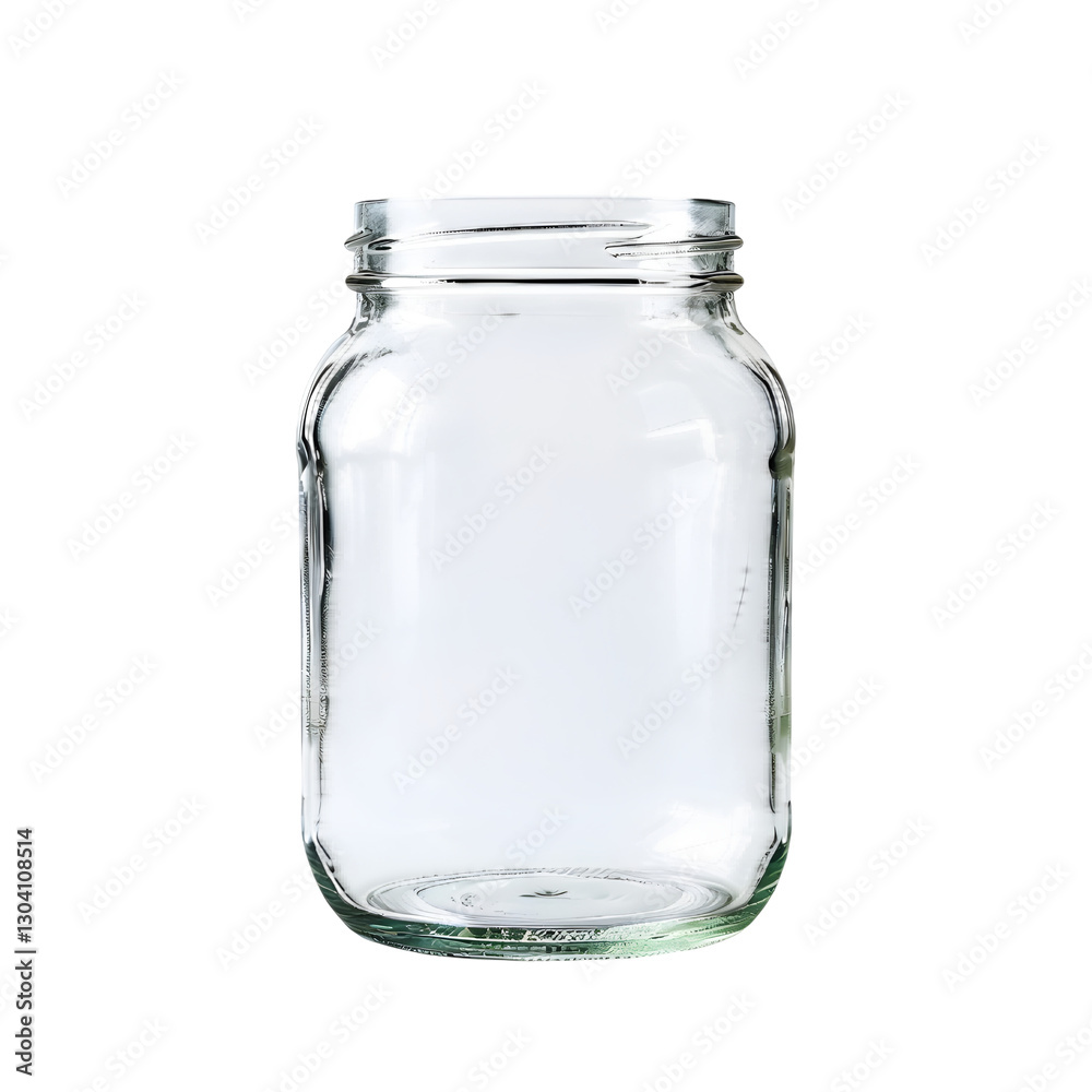 Open empty glass jar isolated on transparent Open empty glass jar isolated on transparent