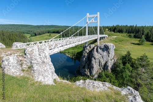 A sturdy suspension bridge standing strong over a deep canyon, symbolizing reliability