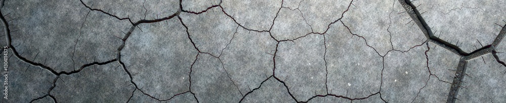 Obraz premium Cracked grey concrete, mottled surface, gritty detail, shadow, cracked, decay