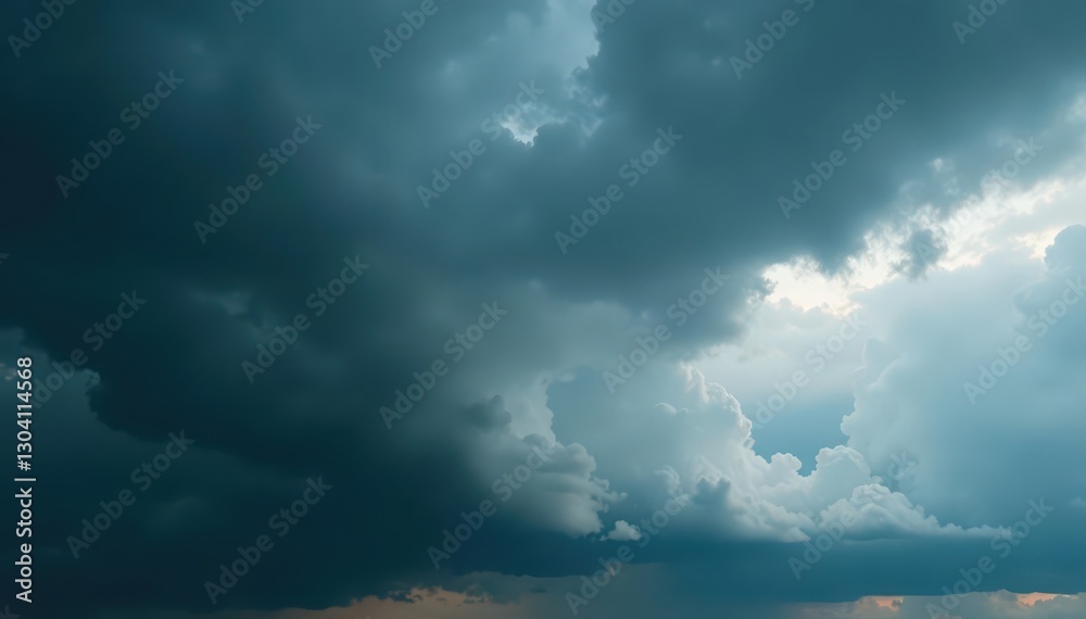 Obraz premium Dense gray clouds loom ominously, swallowing the sky , image, nature, pressure