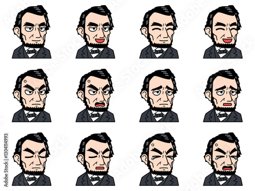 エイブラハム・リンカーンのイラストセット