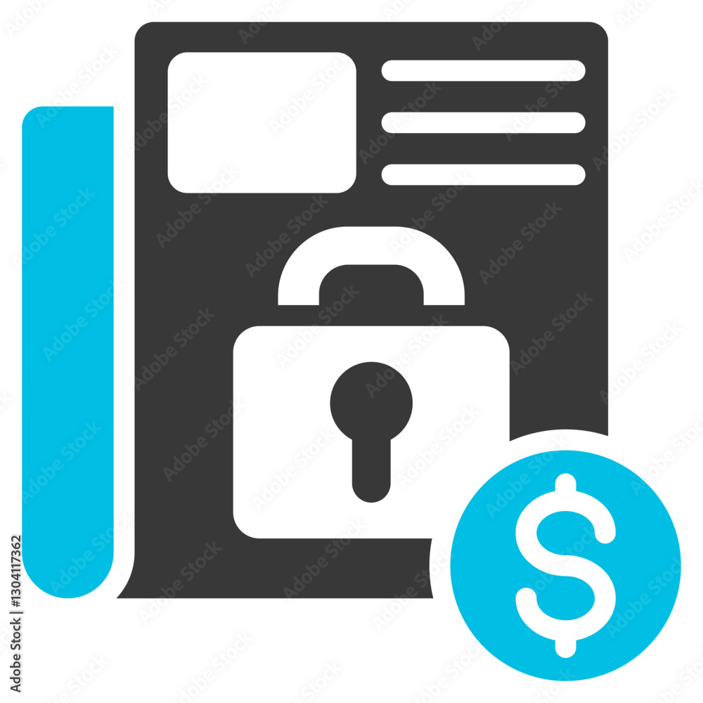 Paywall Glyph Blue Grey Icon