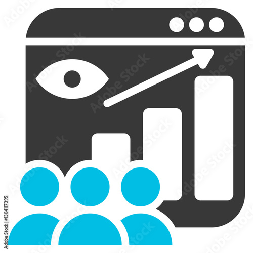 Web Traffic Glyph Blue Grey Icon