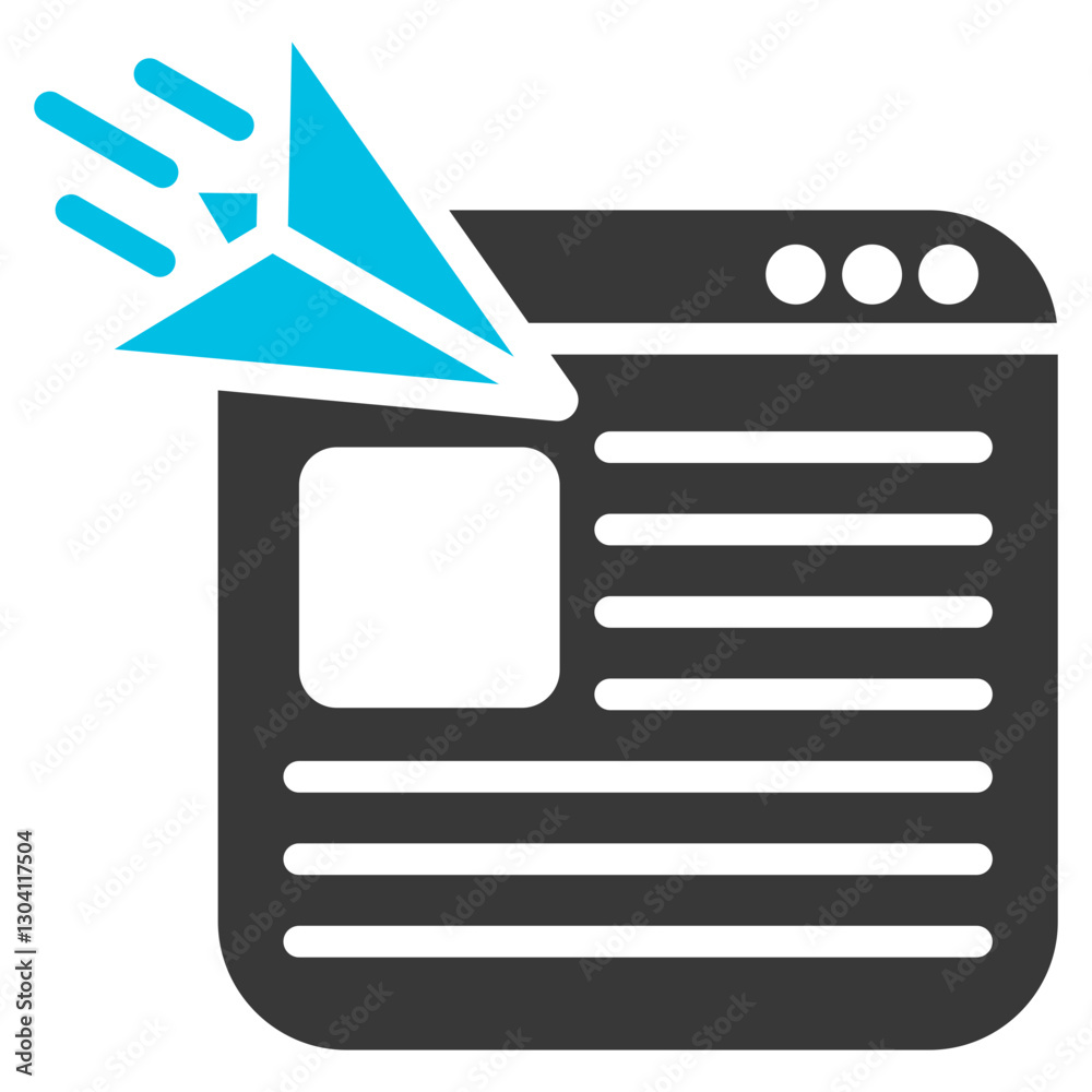 Landing Page Glyph Blue Grey Icon Landing Page Glyph Blue Grey Icon
