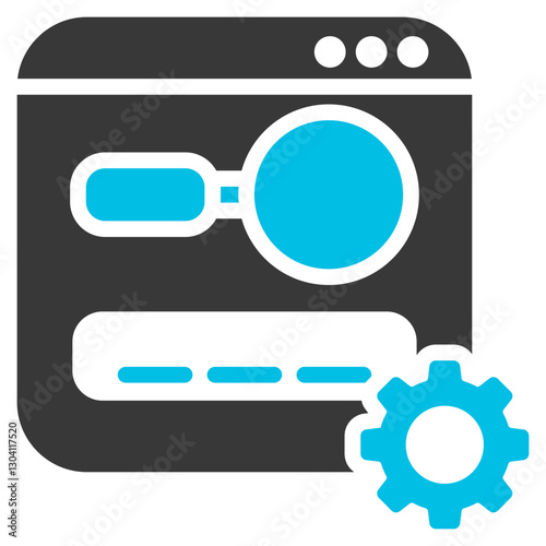 Search Engine Optimization Glyph Blue Grey Icon