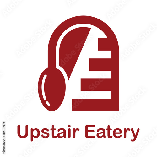 stairs eatery restaurant flat minimalist logo design